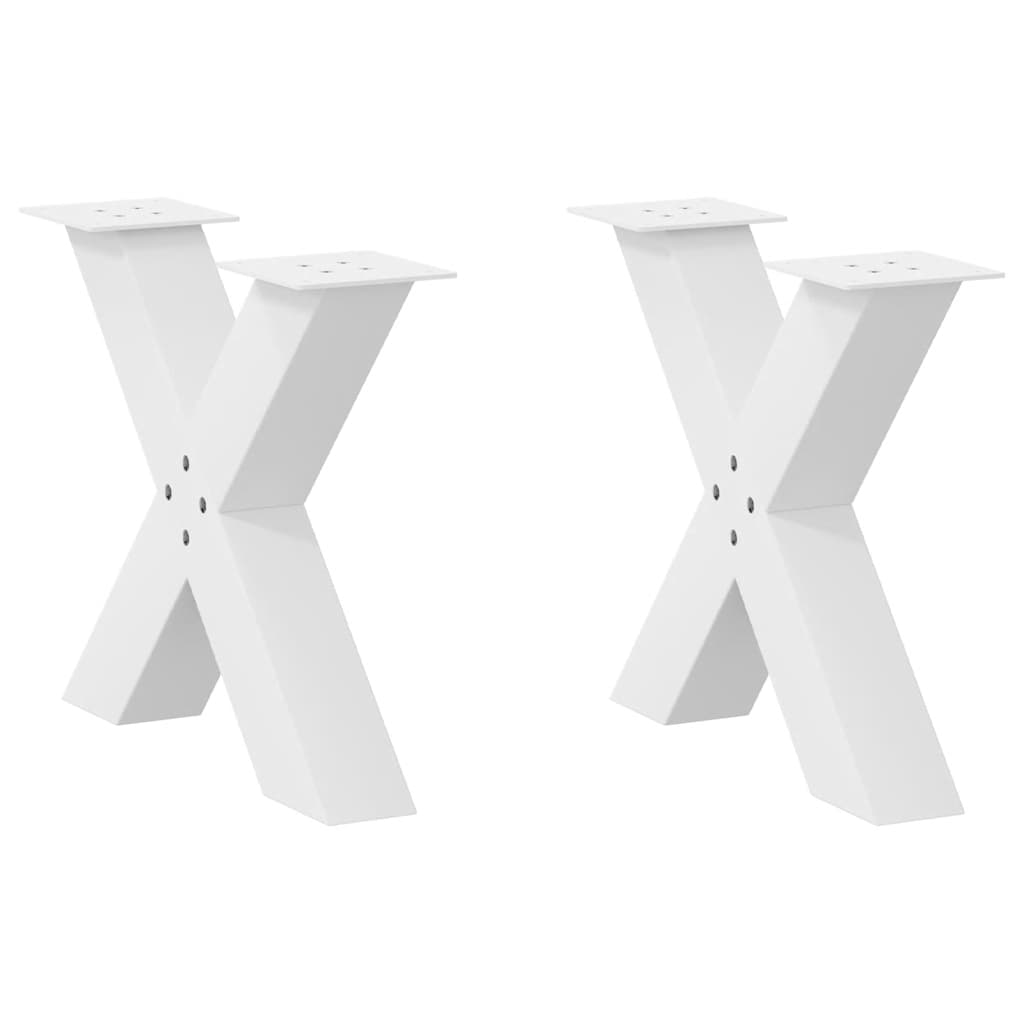 Salontafelpoten 2 st X-vormig 50x(42-43) cm staal wit is nu te koop bij PeponiXL, paradijselijk wonen!