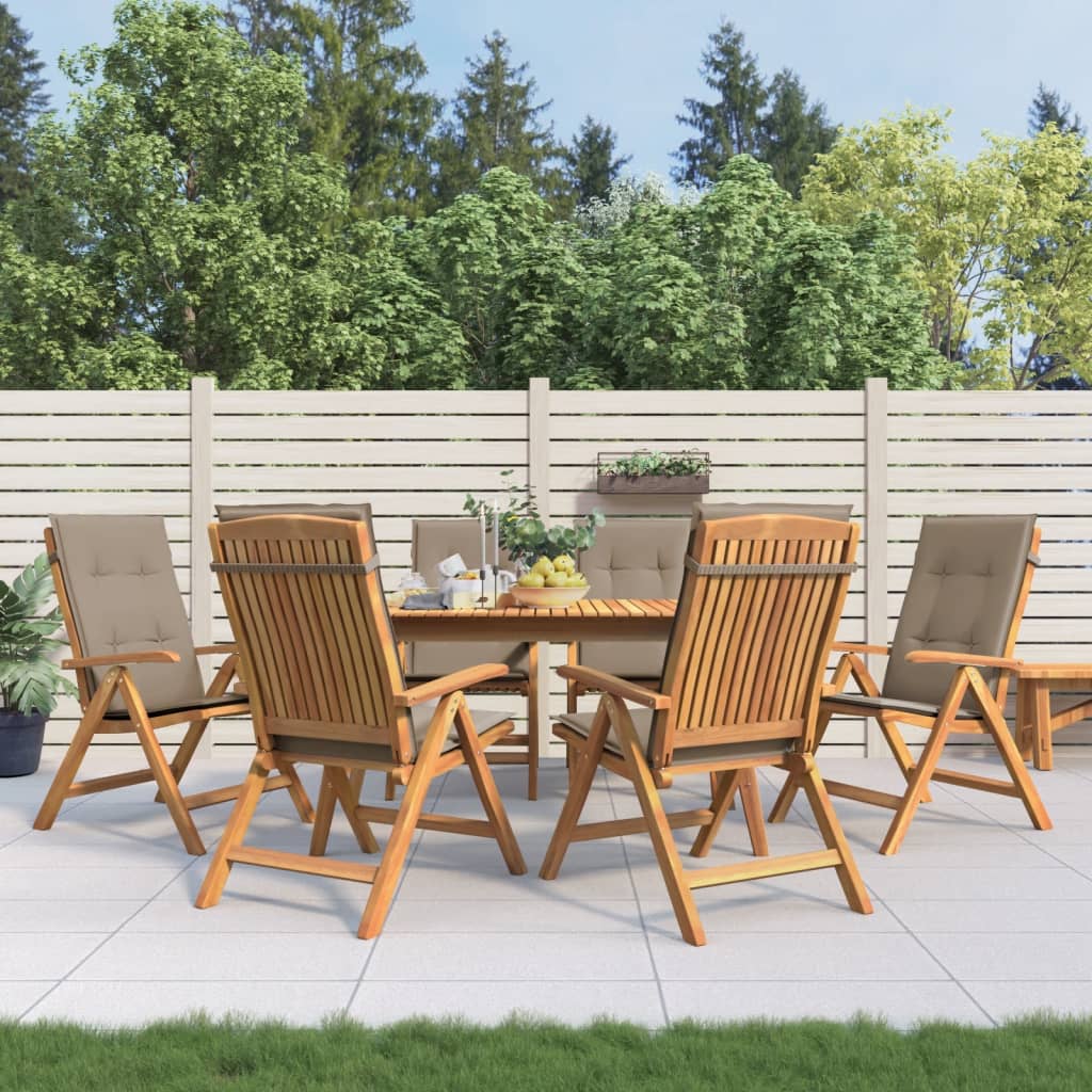 Tuinstoelen 6 st verstelbaar met kussens massief teakhout is nu te koop bij PeponiXL, paradijselijk wonen!