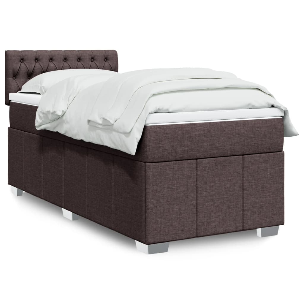 Boxspring met matras stof donkerbruin 100x200 cm is nu te koop bij PeponiXL, paradijselijk wonen!