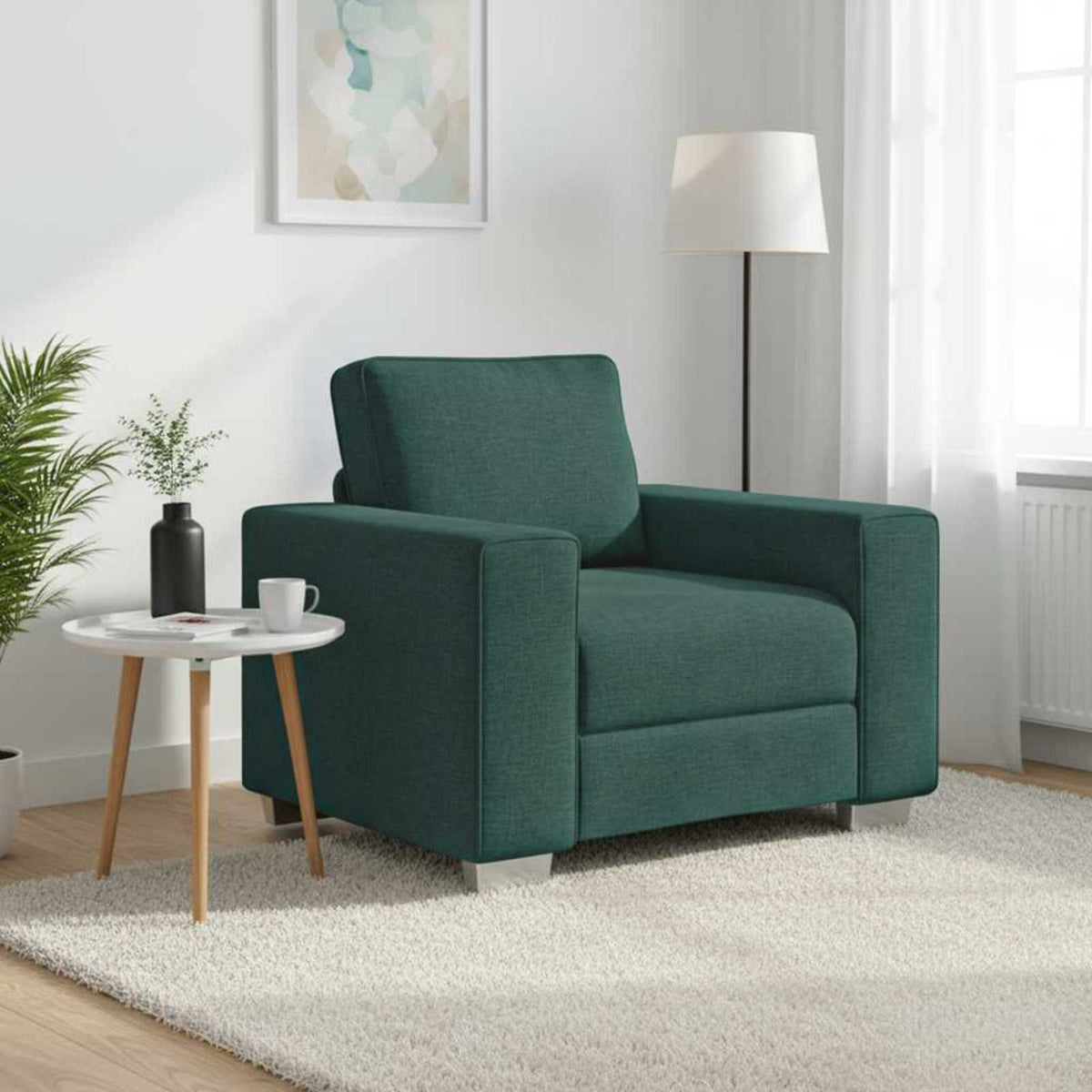 Sofa Stoel Donkergroen 100 cm Stof is nu te koop bij PeponiXL, paradijselijk wonen!