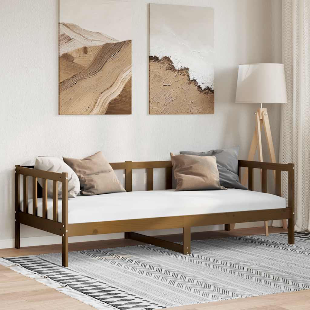 Bedbank massief grenenhout honingbruin 90x200 cm is nu te koop bij PeponiXL, paradijselijk wonen!