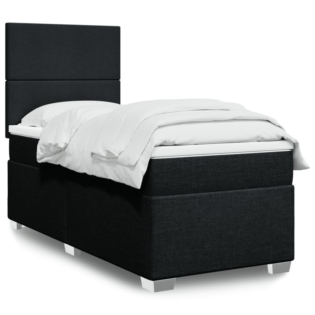 Boxspring met matras stof zwart 90x190 cm is nu te koop bij PeponiXL, paradijselijk wonen!