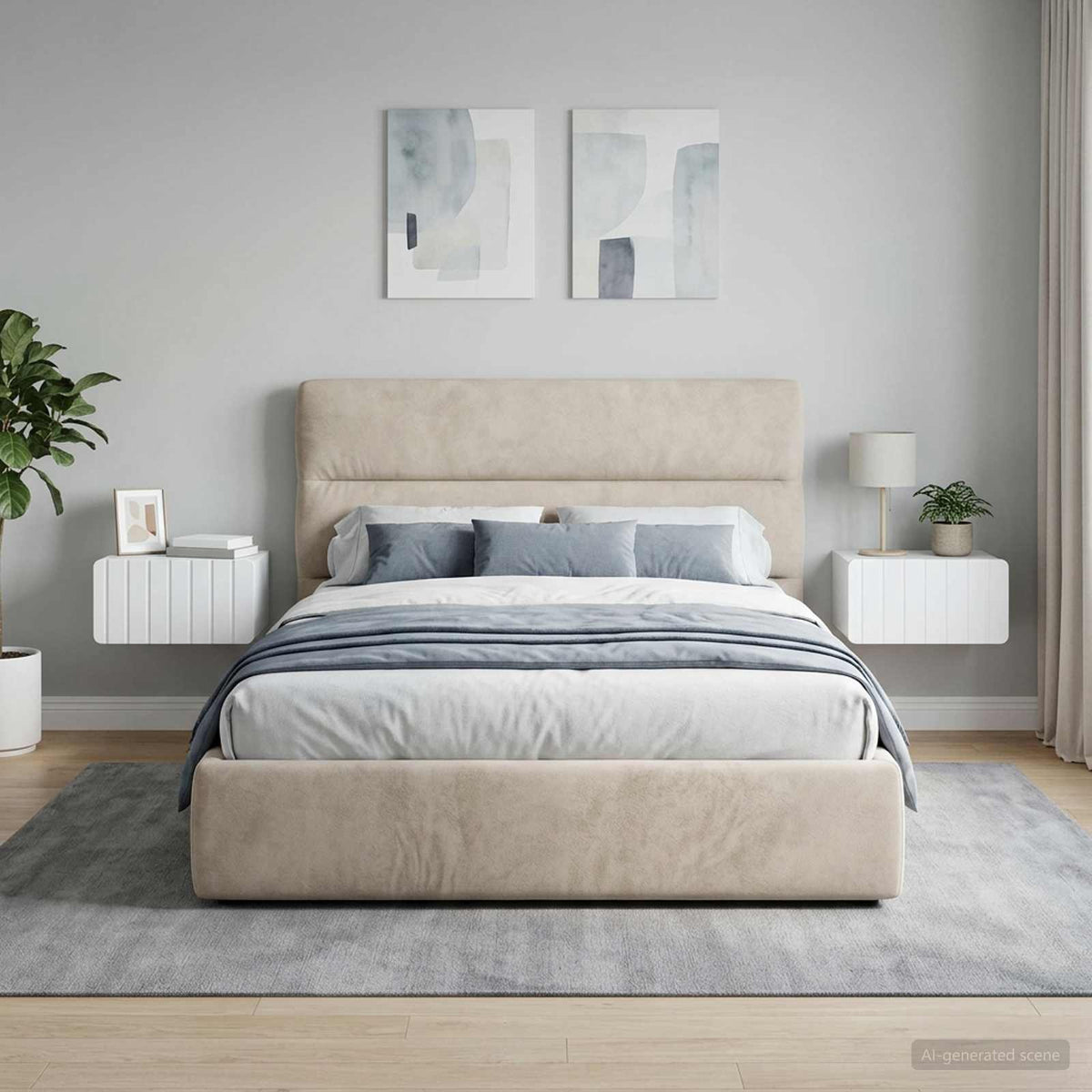 Wandbeugel Bedkast 2 pcs Wit 49 x 34,5 x 24 cm Bewerkt hout is nu te koop bij PeponiXL, paradijselijk wonen!