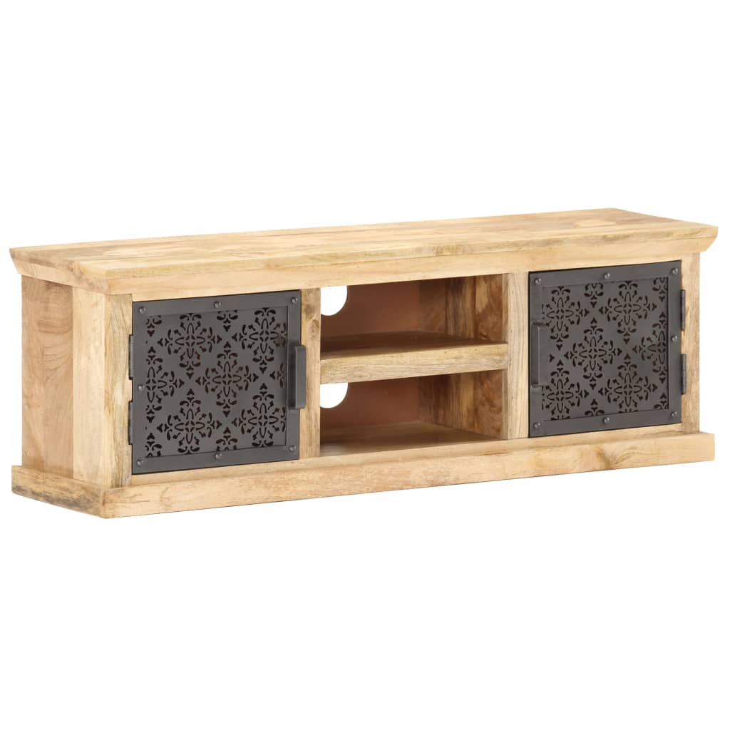 Tv-meubel met stalen deuren 120x30x40 cm massief mangohout is nu te koop bij PeponiXL, paradijselijk wonen!