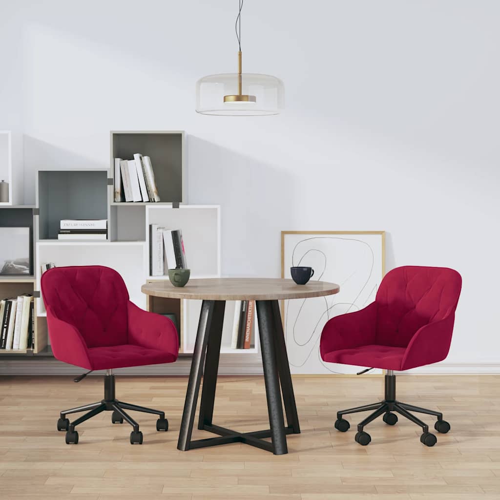 Eetkamerstoelen draaibaar 2 st fluweel wijnrood is nu te koop bij PeponiXL, paradijselijk wonen!