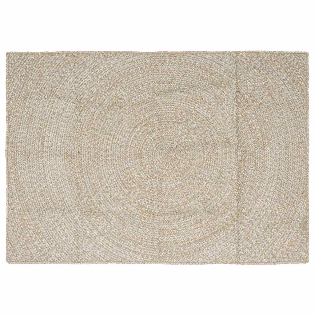 Vloerkleden Rechthoekig Natuurlijk en Wit 120 x 170 cm Jute is nu te koop bij PeponiXL, paradijselijk wonen!