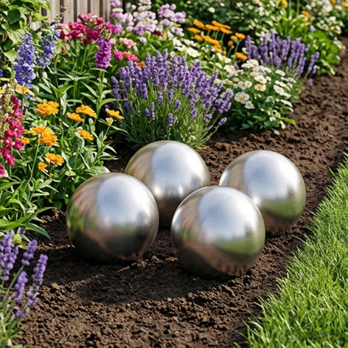 Geborstelde Bal 4 st Ø 10 cm zilver RVS 201 is nu te koop bij PeponiXL, paradijselijk wonen!