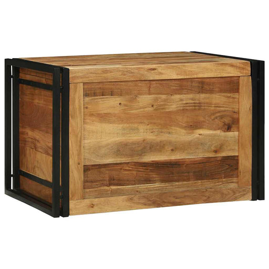 Opbergbox Bruin en zwart 80 x 50 x 50 cm Acaciahout is nu te koop bij PeponiXL, paradijselijk wonen!