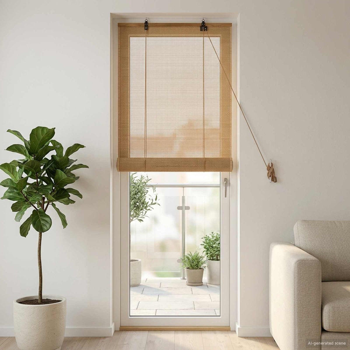Rolgordijn Bruin 50 x 220 cm Bamboe is nu te koop bij PeponiXL, paradijselijk wonen!
