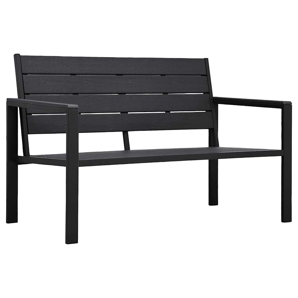 Tuinbank hout-look 120 cm HDPE zwart is nu te koop bij PeponiXL, paradijselijk wonen!