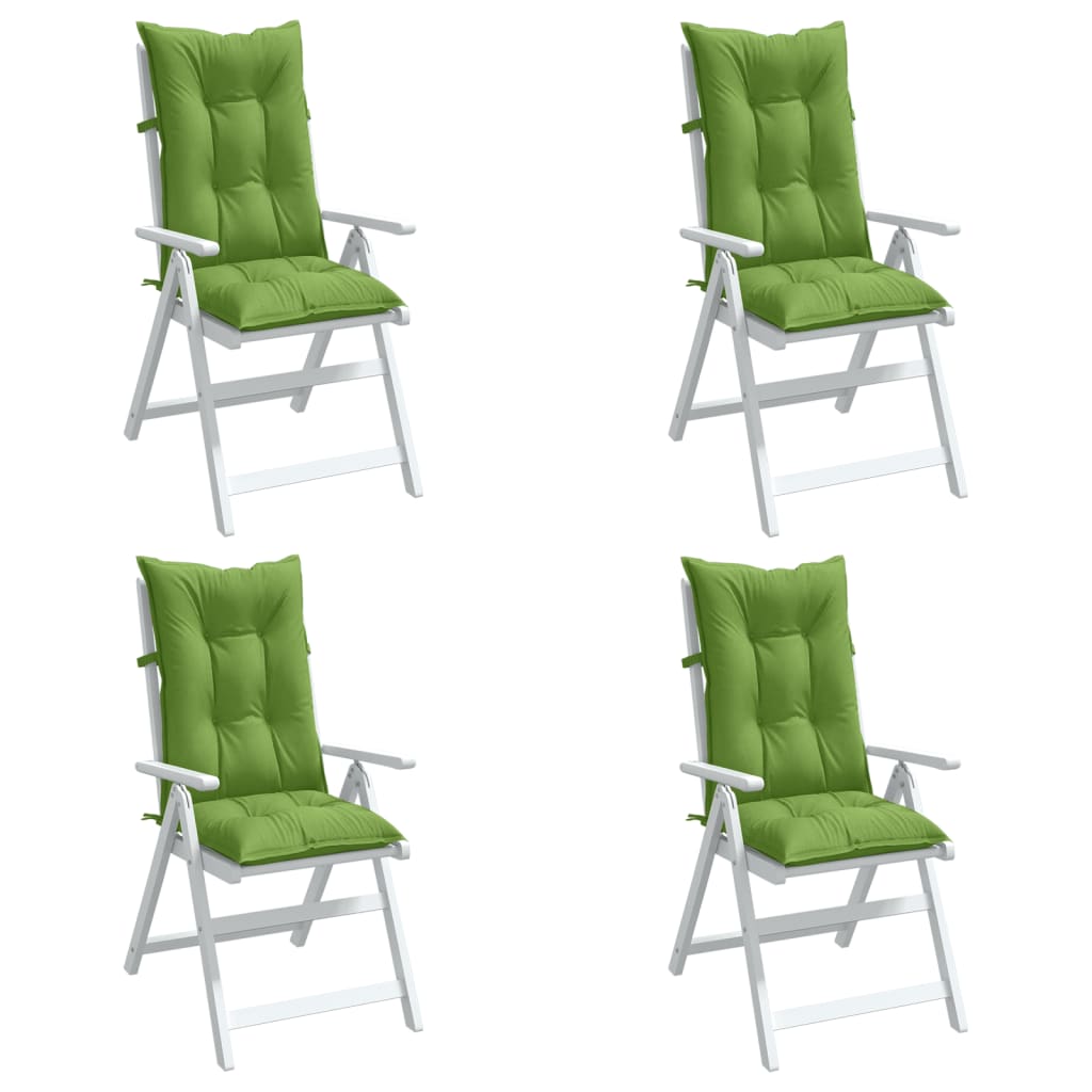 Stoelkussens 4 st hoge rug 120x50x7 cm stof gemêleerd groen is nu te koop bij PeponiXL, paradijselijk wonen!