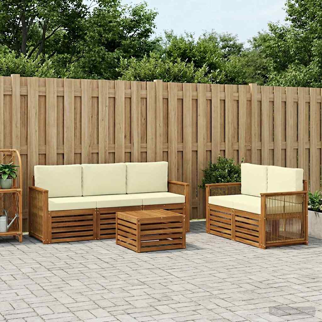 Sofa-Sets met kussen 6 pcs Massief Acaciahout is nu te koop bij PeponiXL, paradijselijk wonen!