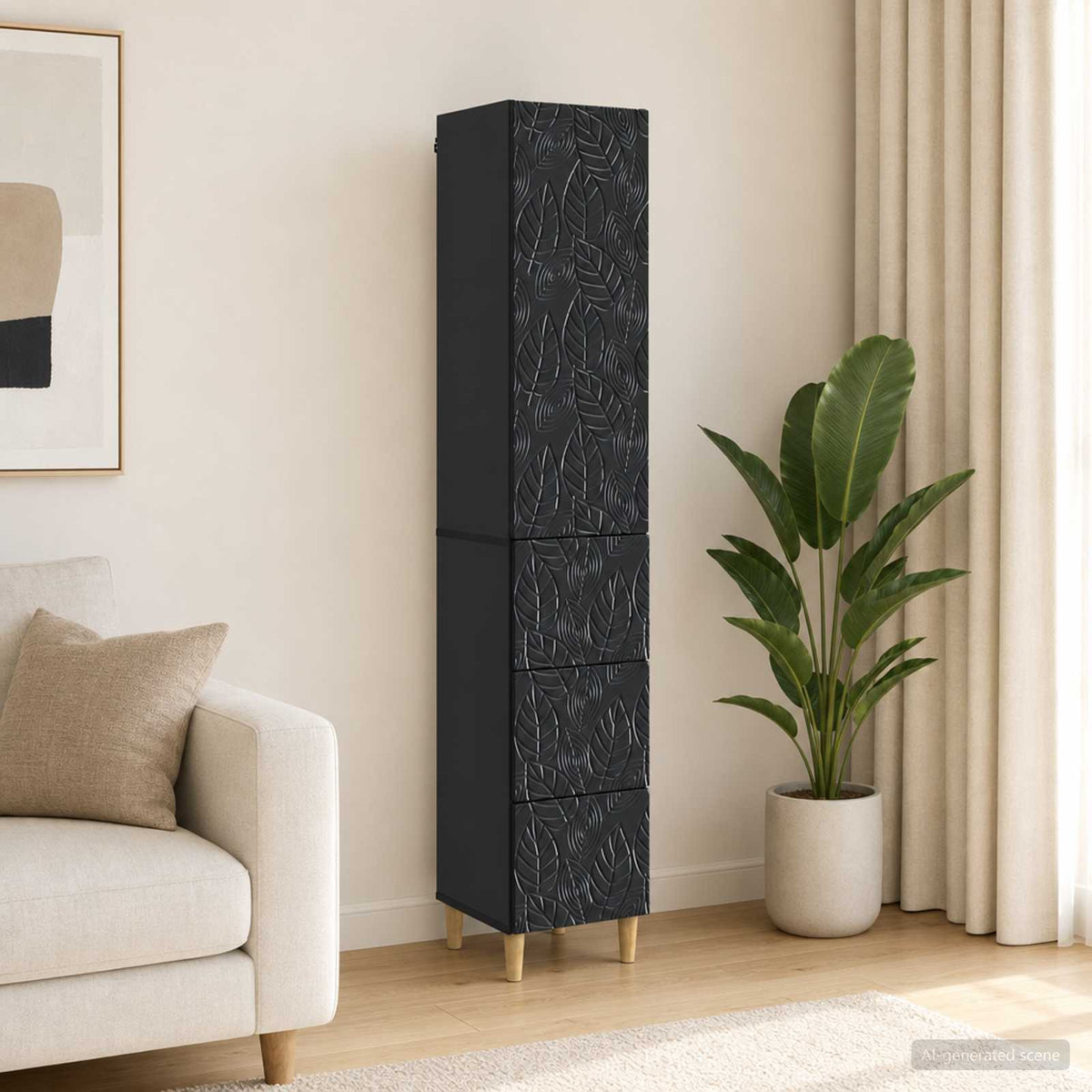 Kastenset 2 pcs Zwart 33 x 34,5 x 90 cm Bewerkt hout is nu te koop bij PeponiXL, paradijselijk wonen!