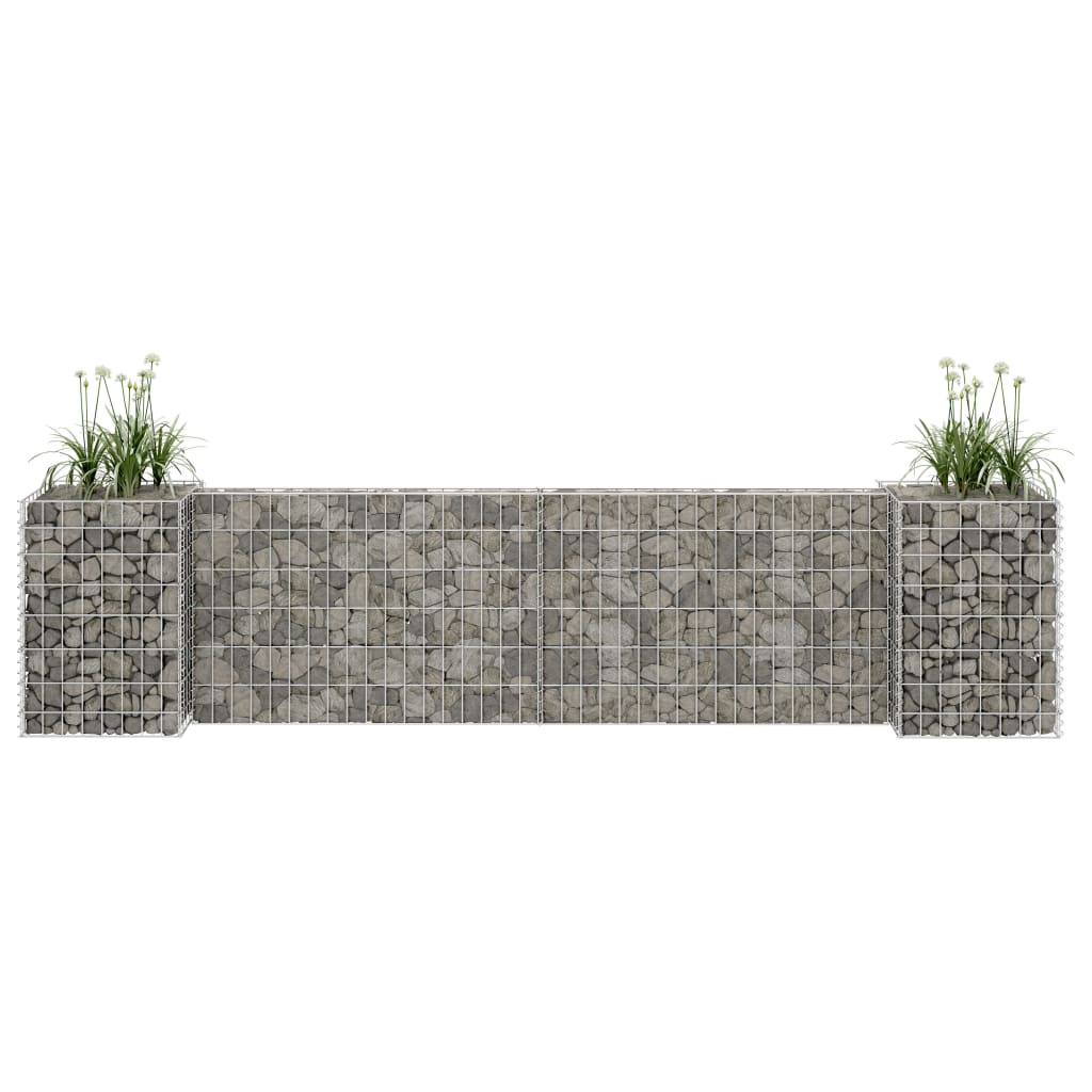 Gabion plantenbak H-vormig 260x40x60 cm staaldraad is nu te koop bij PeponiXL, paradijselijk wonen!