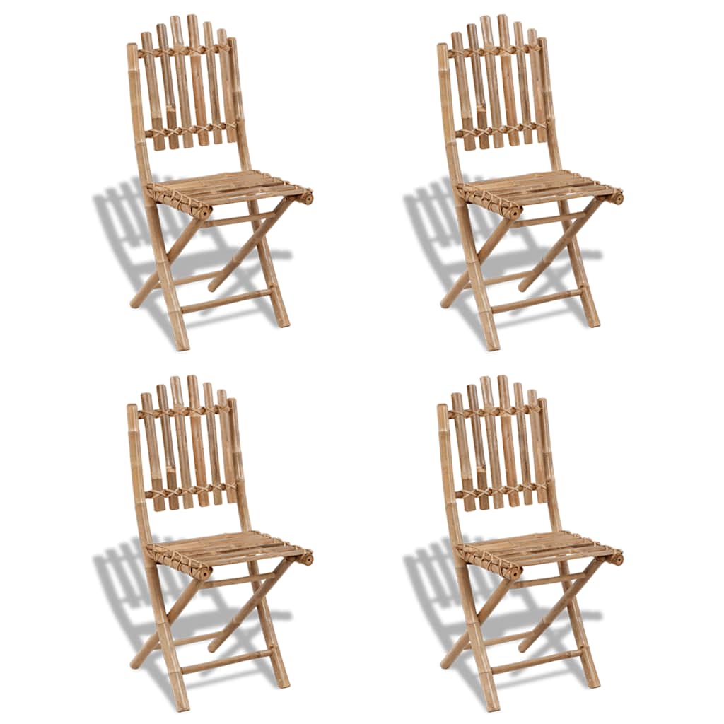 Tuinstoelen inklapbaar 4 st bamboe is nu te koop bij PeponiXL, paradijselijk wonen!