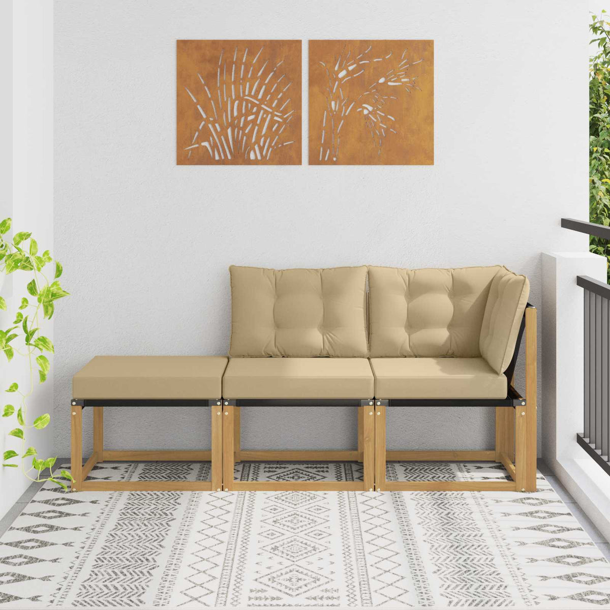 Sectie Sofa Eenheden met kussen 3 Stuk Wit is nu te koop bij PeponiXL, paradijselijk wonen!