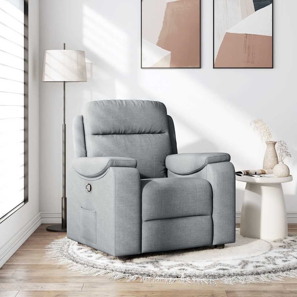 Fauteuil verstelbaar stof lichtgrijs is nu te koop bij PeponiXL, paradijselijk wonen!