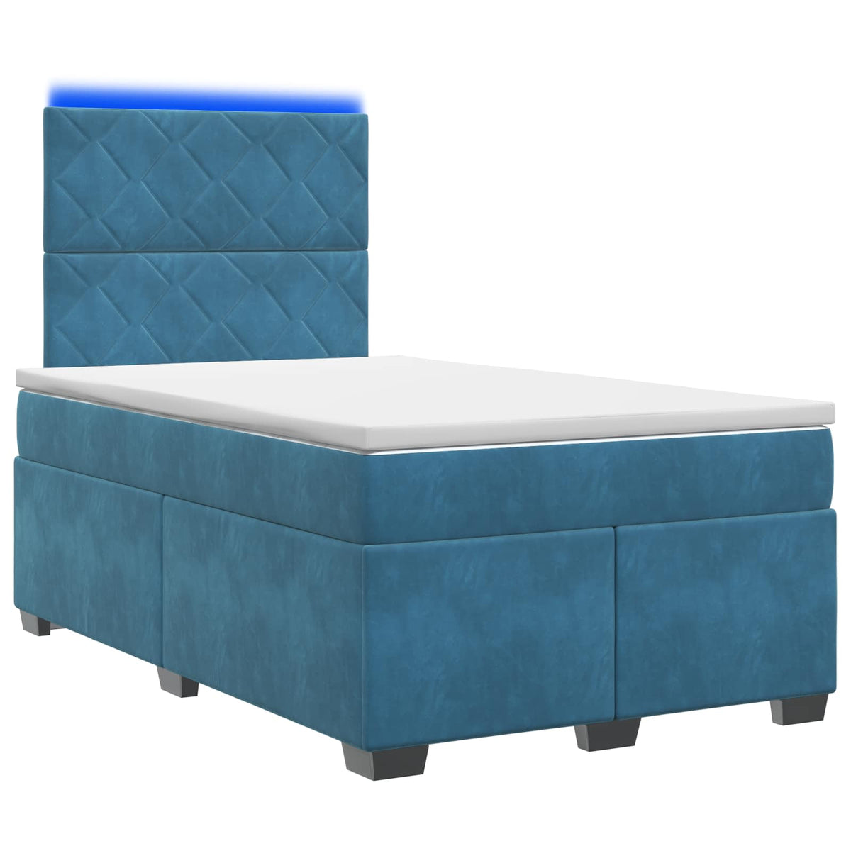 Boxspringbed met matras Blauw 120 x 200 cm Fluweel is nu te koop bij PeponiXL, paradijselijk wonen!