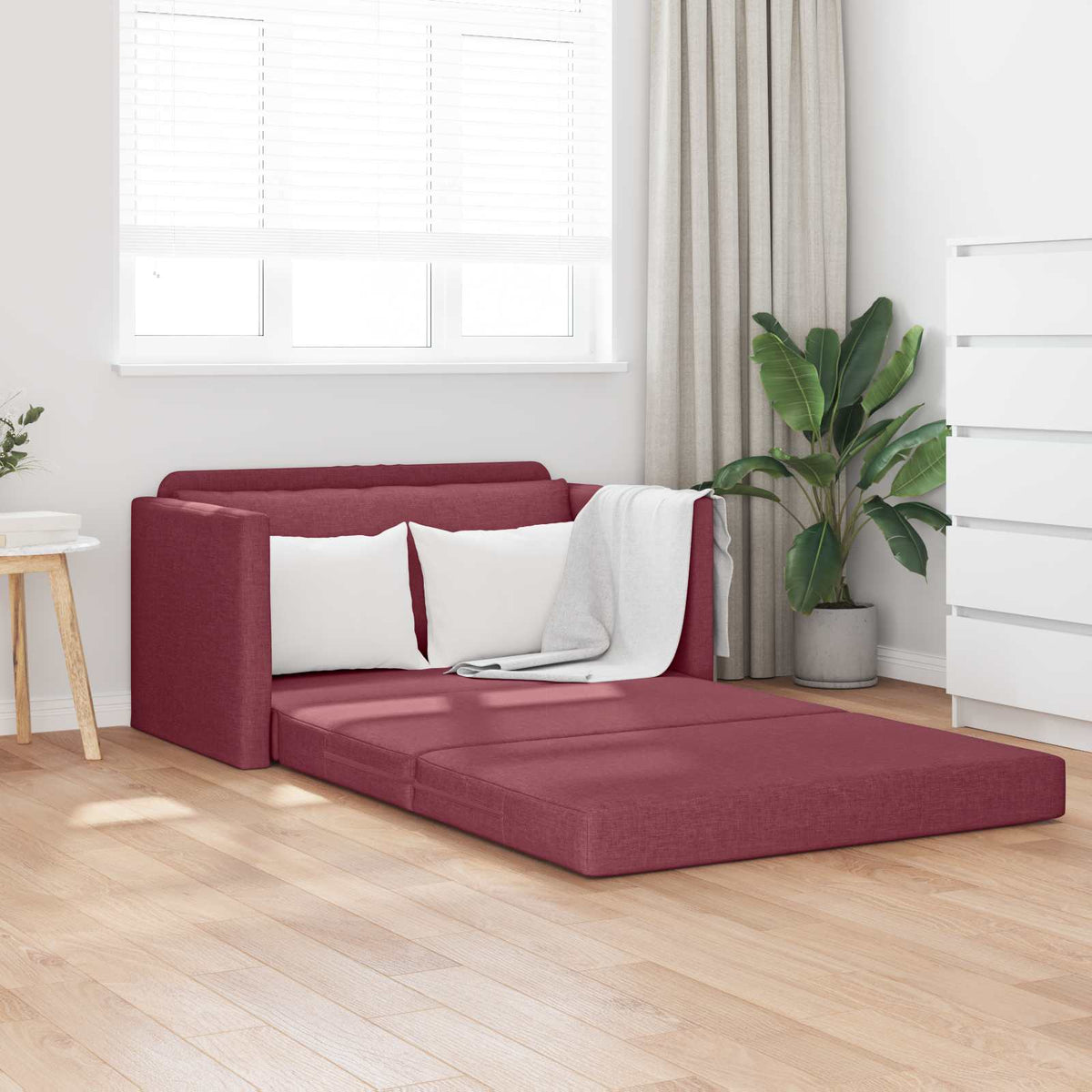 Slaapbank 110cm Wijnrood Stof is nu te koop bij PeponiXL, paradijselijk wonen!