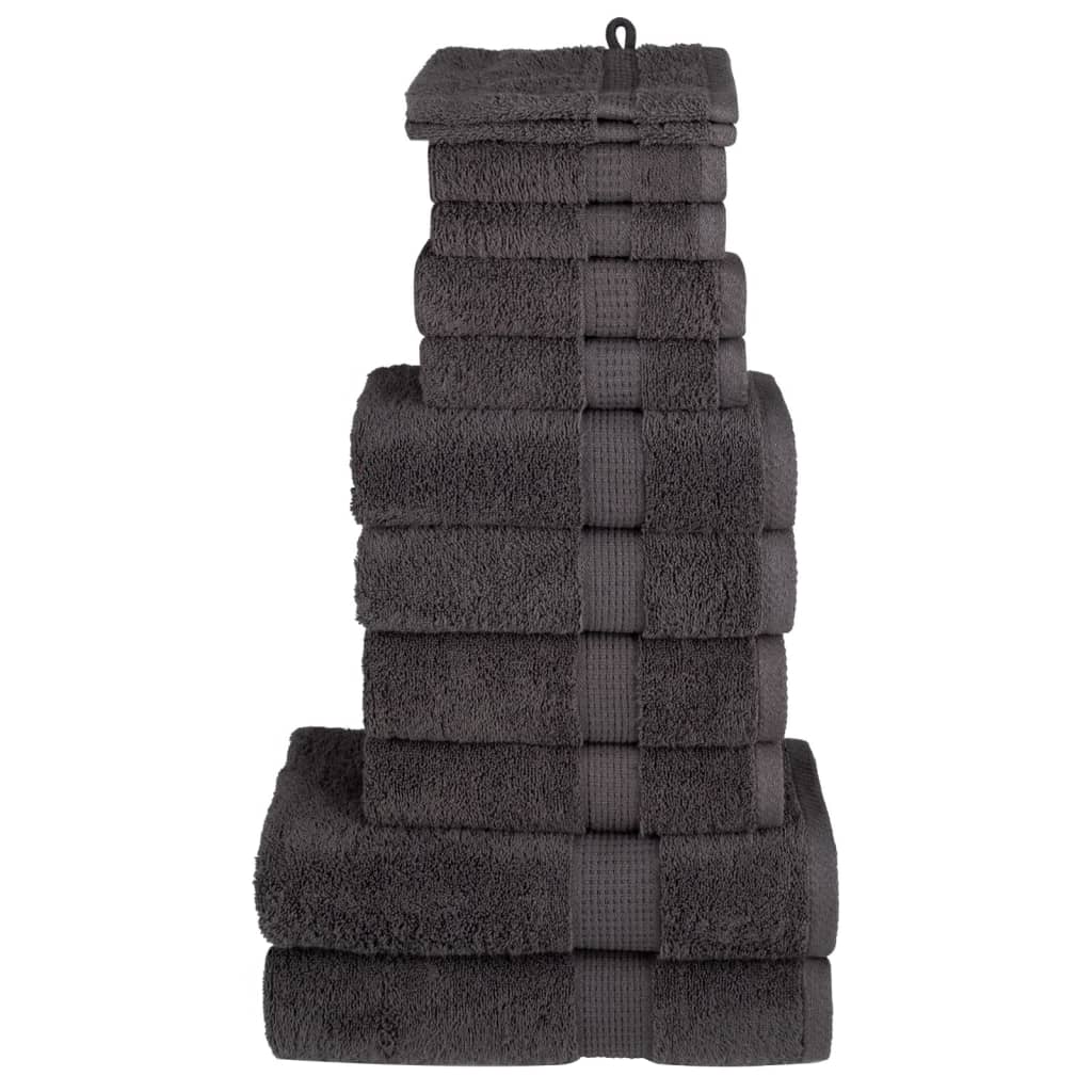 12-delige Handdoekenset SOLUND 600 g/m² antracietkleurig is nu te koop bij PeponiXL, paradijselijk wonen!