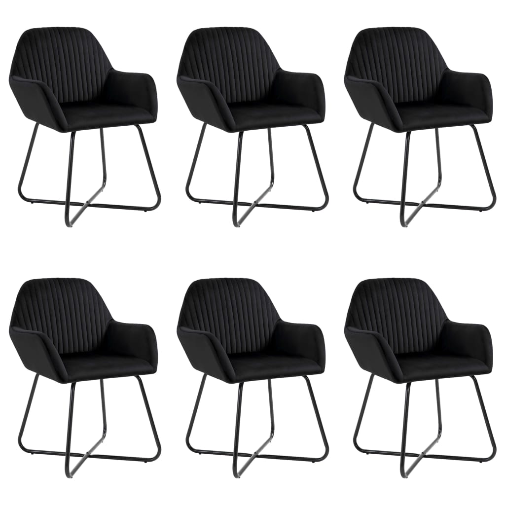 Eetkamerstoelen 6 st fluweel zwart is nu te koop bij PeponiXL, paradijselijk wonen!