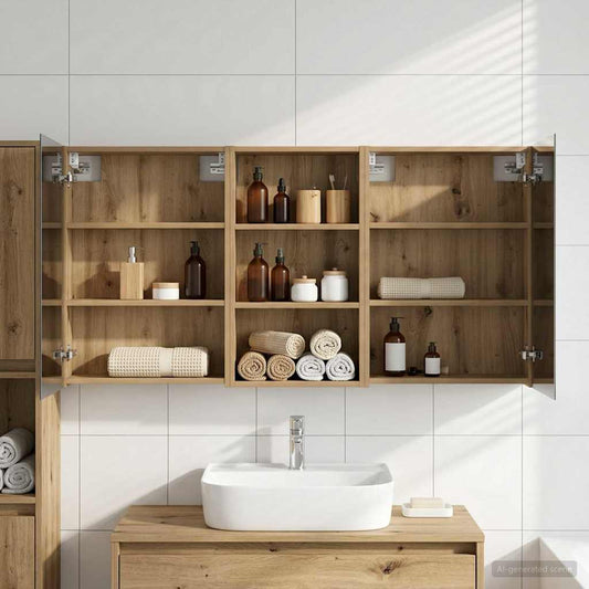 Badkamerkastenset 3 st 140 x 14,5 x 70 cm Bewerkt hout is nu te koop bij PeponiXL, paradijselijk wonen!