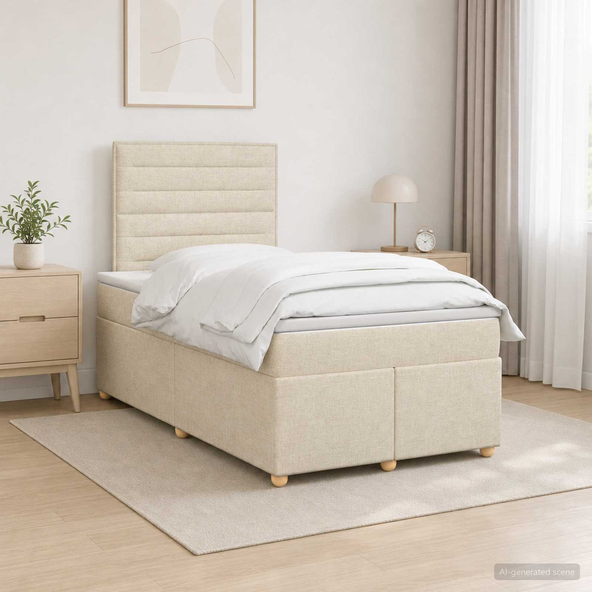 Boxspringbed met matras Donkerbruin 120 x 200 cm Stof is nu te koop bij PeponiXL, paradijselijk wonen!