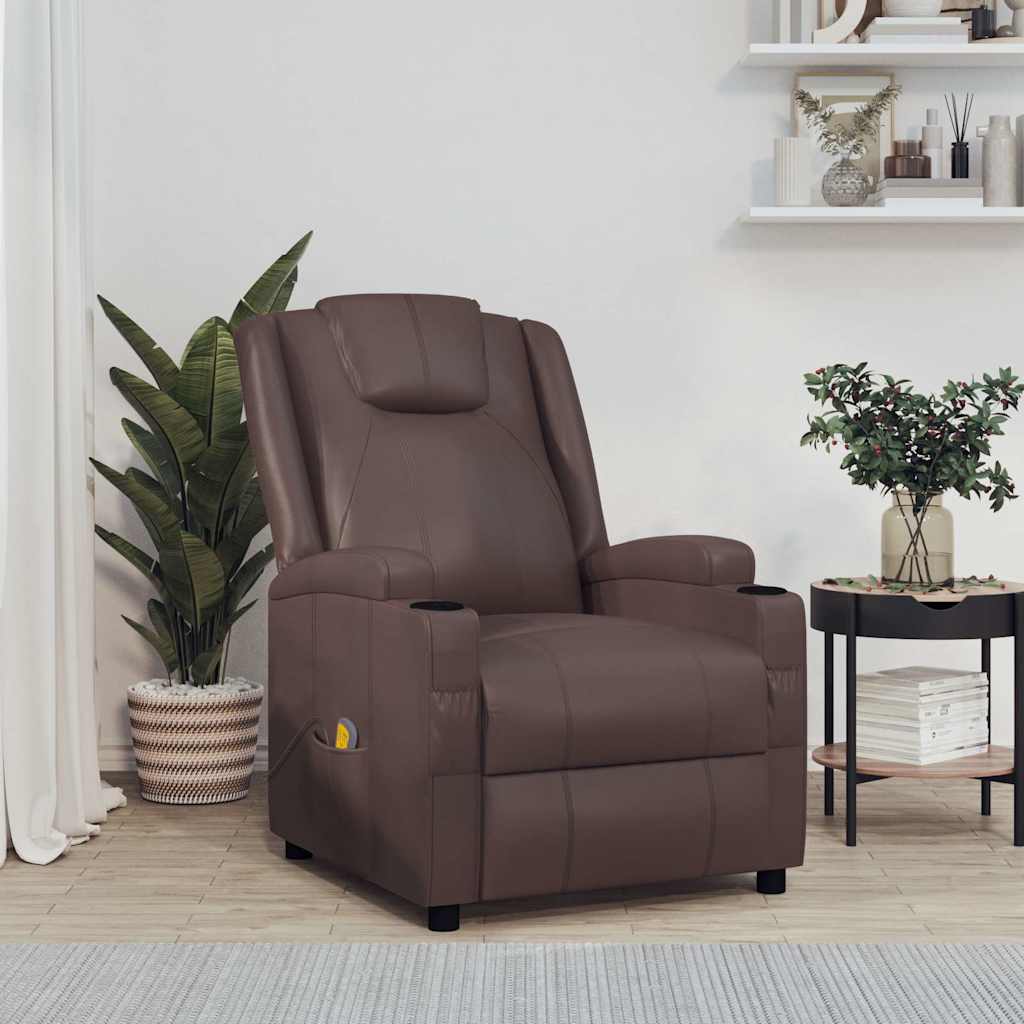 Massagestoel kunstleer bruin is nu te koop bij PeponiXL, paradijselijk wonen!