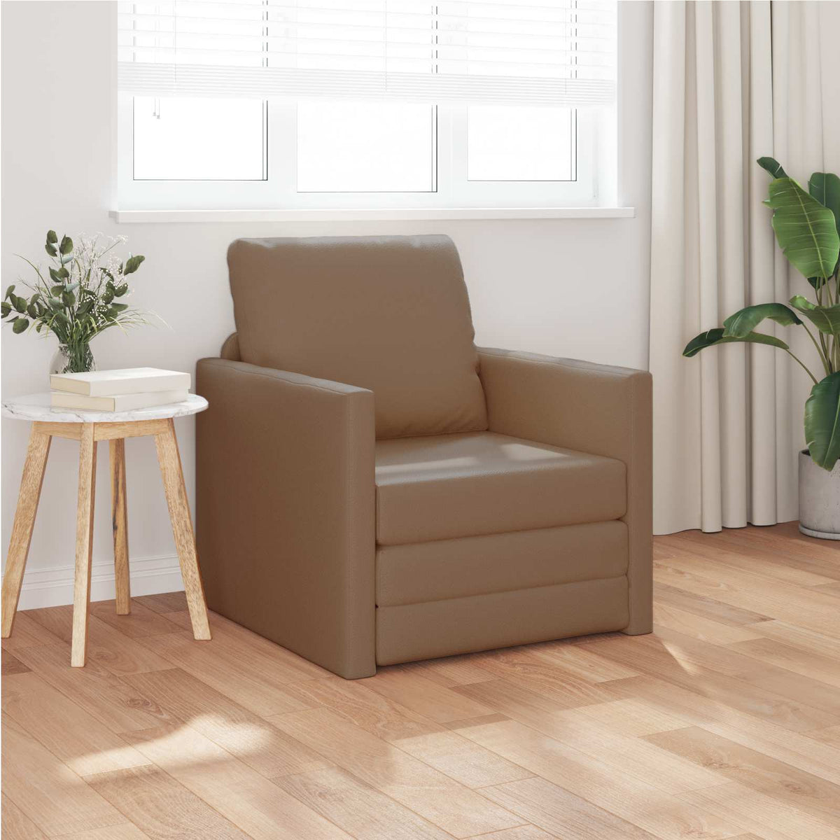 Slaapbank 60cm Cappuccino Kunstleer is nu te koop bij PeponiXL, paradijselijk wonen!