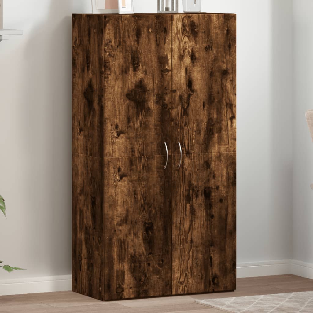 Archiefkast 60x32x115 cm bewerkt hout gerookt eikenkleurig is nu te koop bij PeponiXL, paradijselijk wonen!