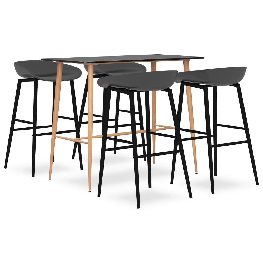 5-delige Barset zwart en grijs is nu te koop bij PeponiXL, paradijselijk wonen!