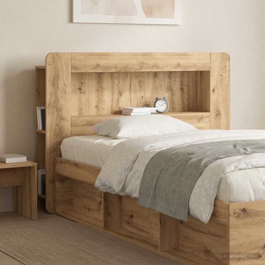 Hoofdbordkast met opslag Artisanaal eiken Geconstrueerd hout is nu te koop bij PeponiXL, paradijselijk wonen!