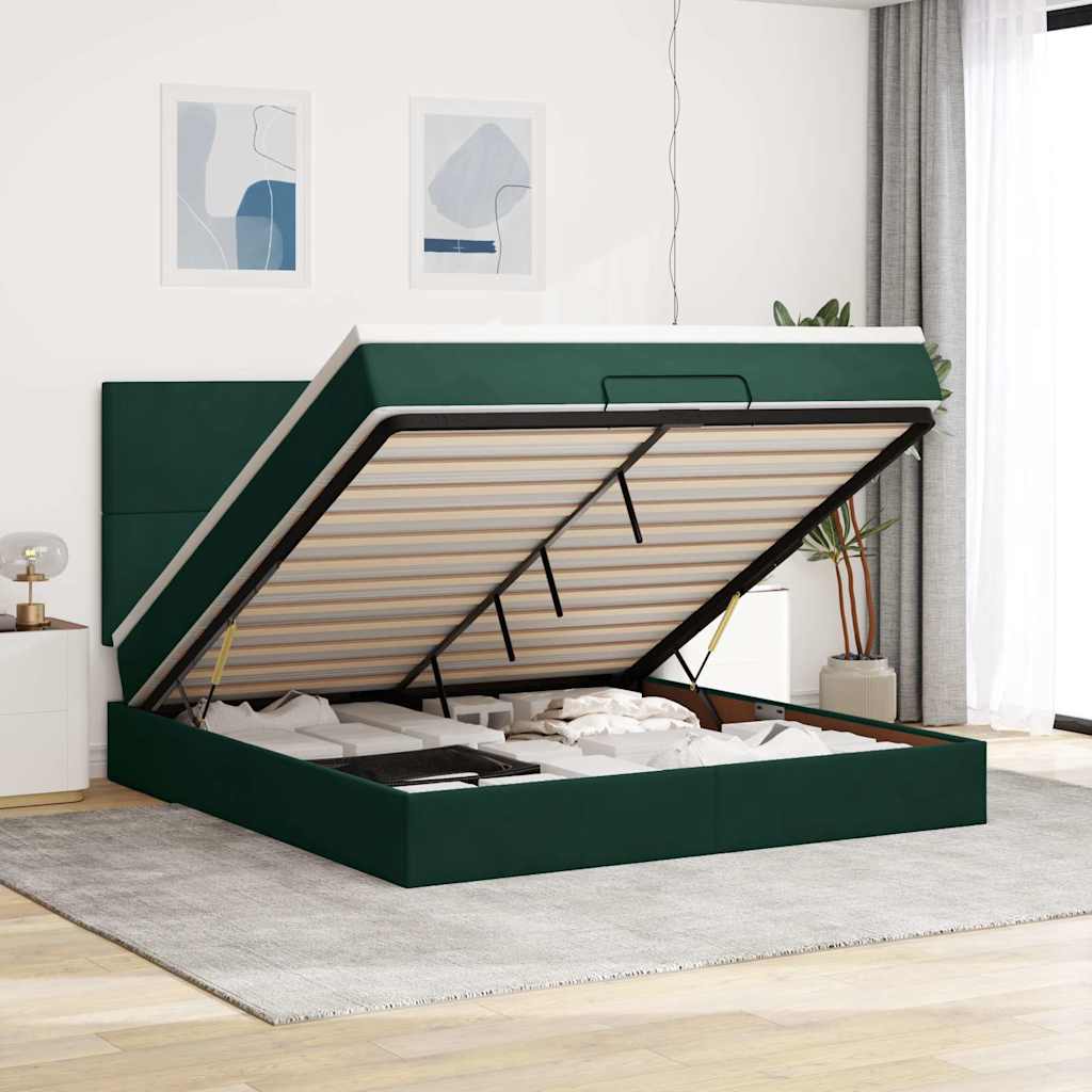 Ottoman bed met matrassen en LED's 160x200cm fluweel is nu te koop bij PeponiXL, paradijselijk wonen!