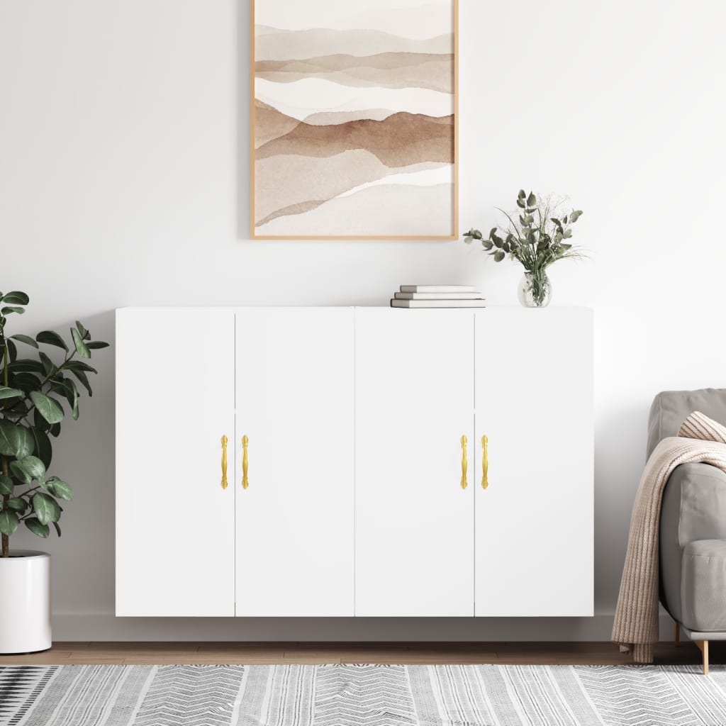 Hangkasten 2 st 69,5x34x90 cm wit is nu te koop bij PeponiXL, paradijselijk wonen!