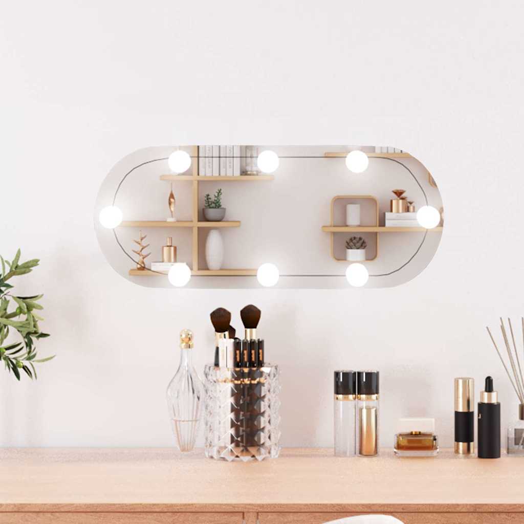 Wandspiegel met LED's ovaal 20x50 cm glas is nu te koop bij PeponiXL, paradijselijk wonen!