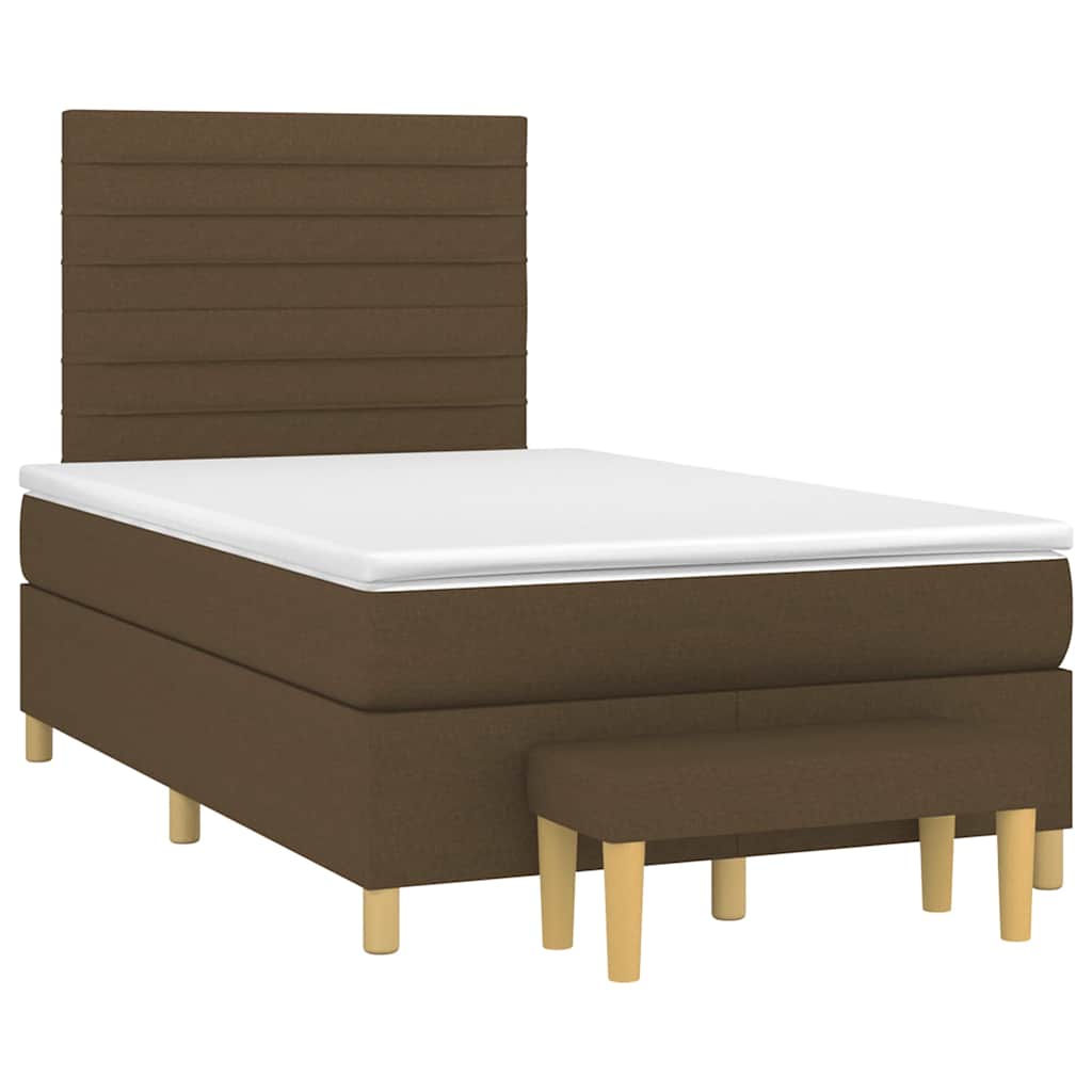 Boxspring met matras stof donkerbruin 120x190 cm is nu te koop bij PeponiXL, paradijselijk wonen!