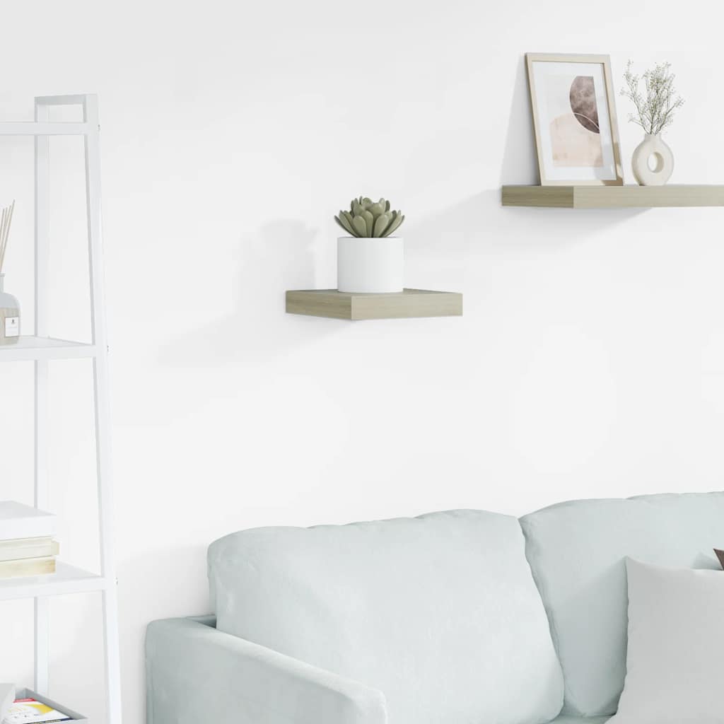 Wandschap zwevend 23x23,5x3,8 cm MDF eikenkleur is nu te koop bij PeponiXL, paradijselijk wonen!