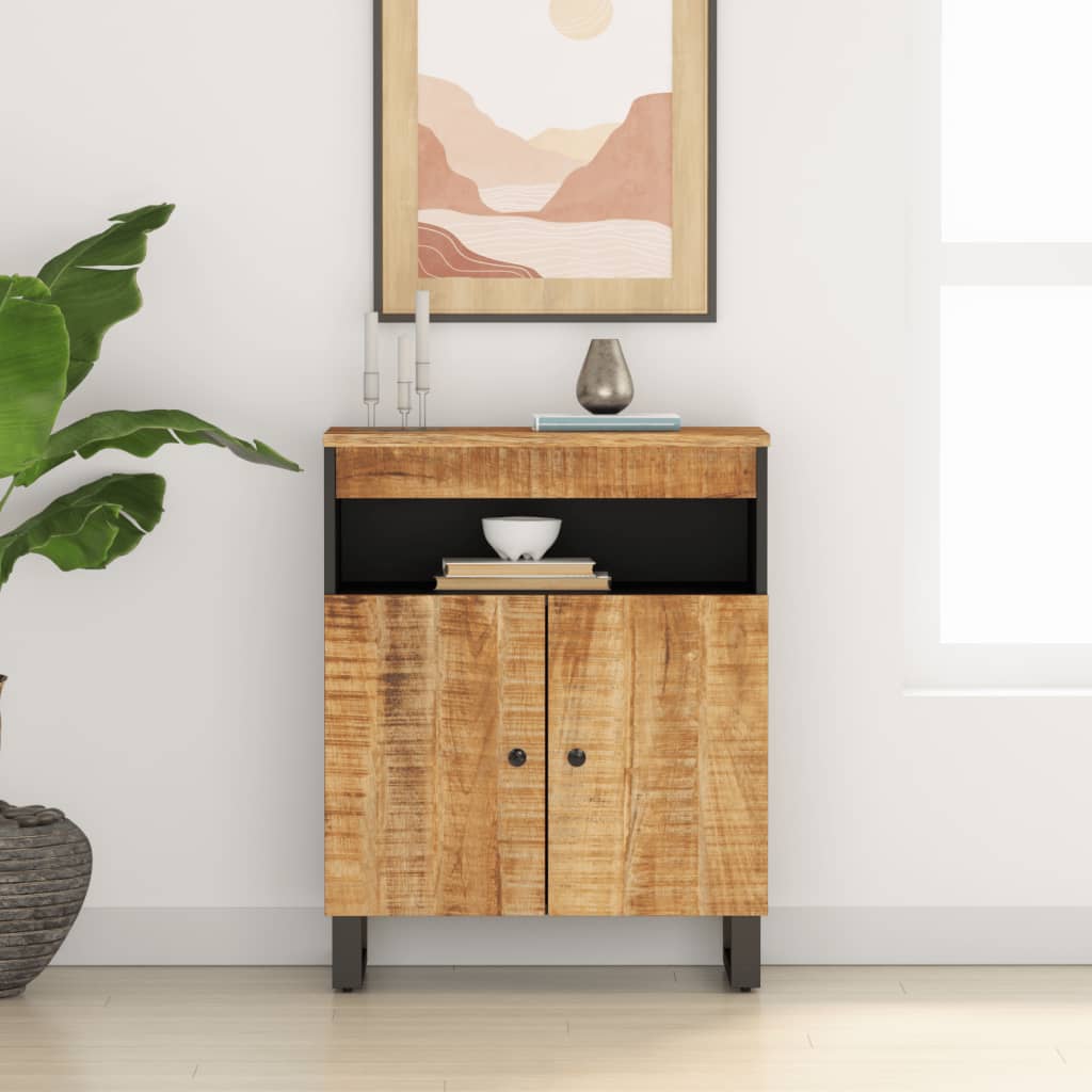 Dressoir met 2 deuren 60x33x75 cm massief mangohout is nu te koop bij PeponiXL, paradijselijk wonen!