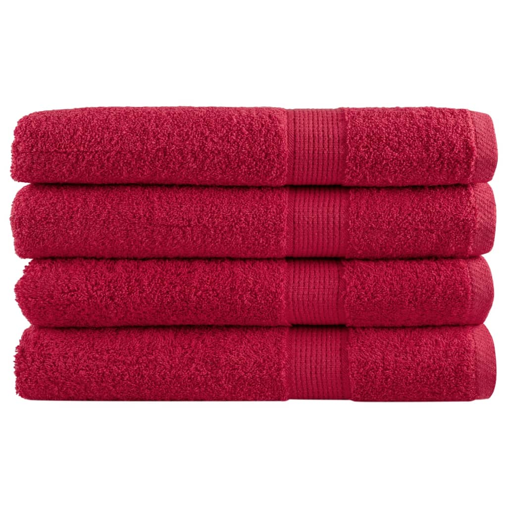 Handdoeken SOLUND 4 st 600 g/m² 100x200 cm rood is nu te koop bij PeponiXL, paradijselijk wonen!