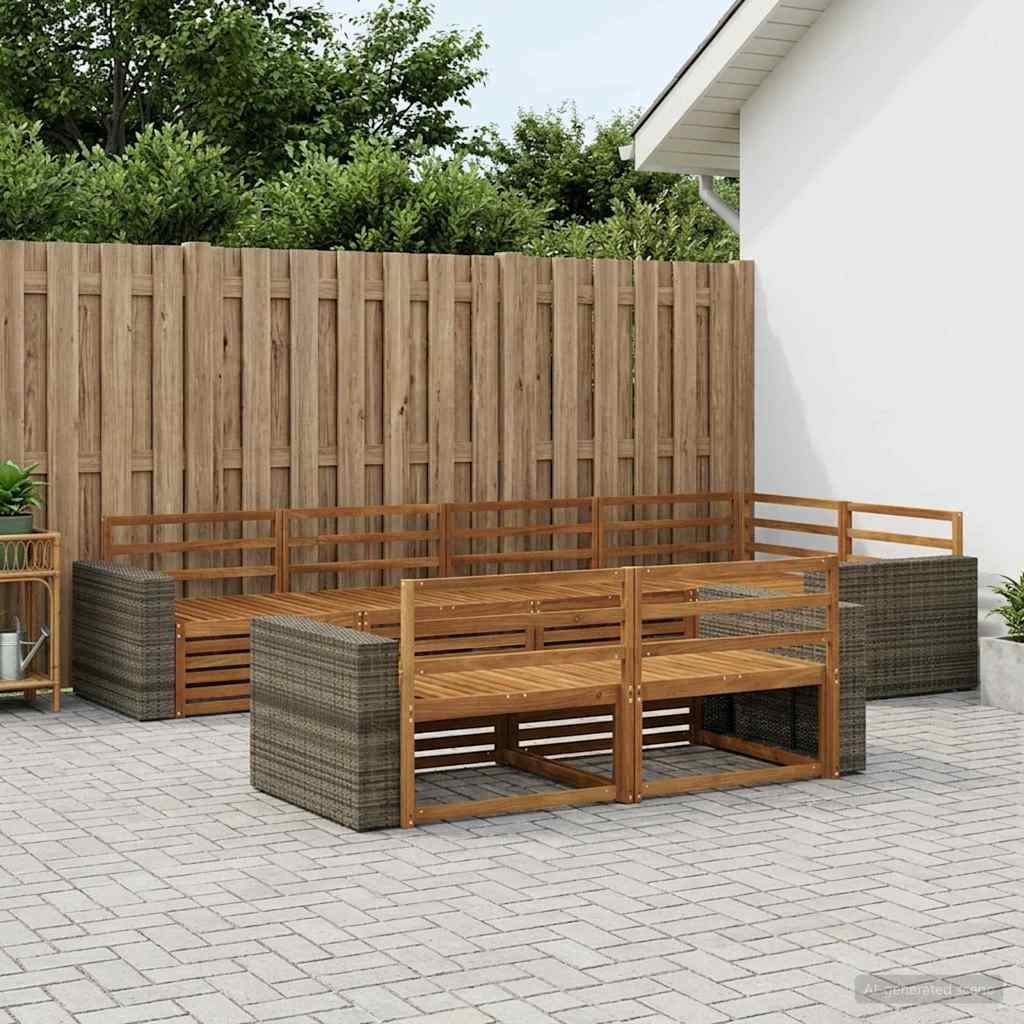 Buiten bankenset 7 pcs Naturel is nu te koop bij PeponiXL, paradijselijk wonen!