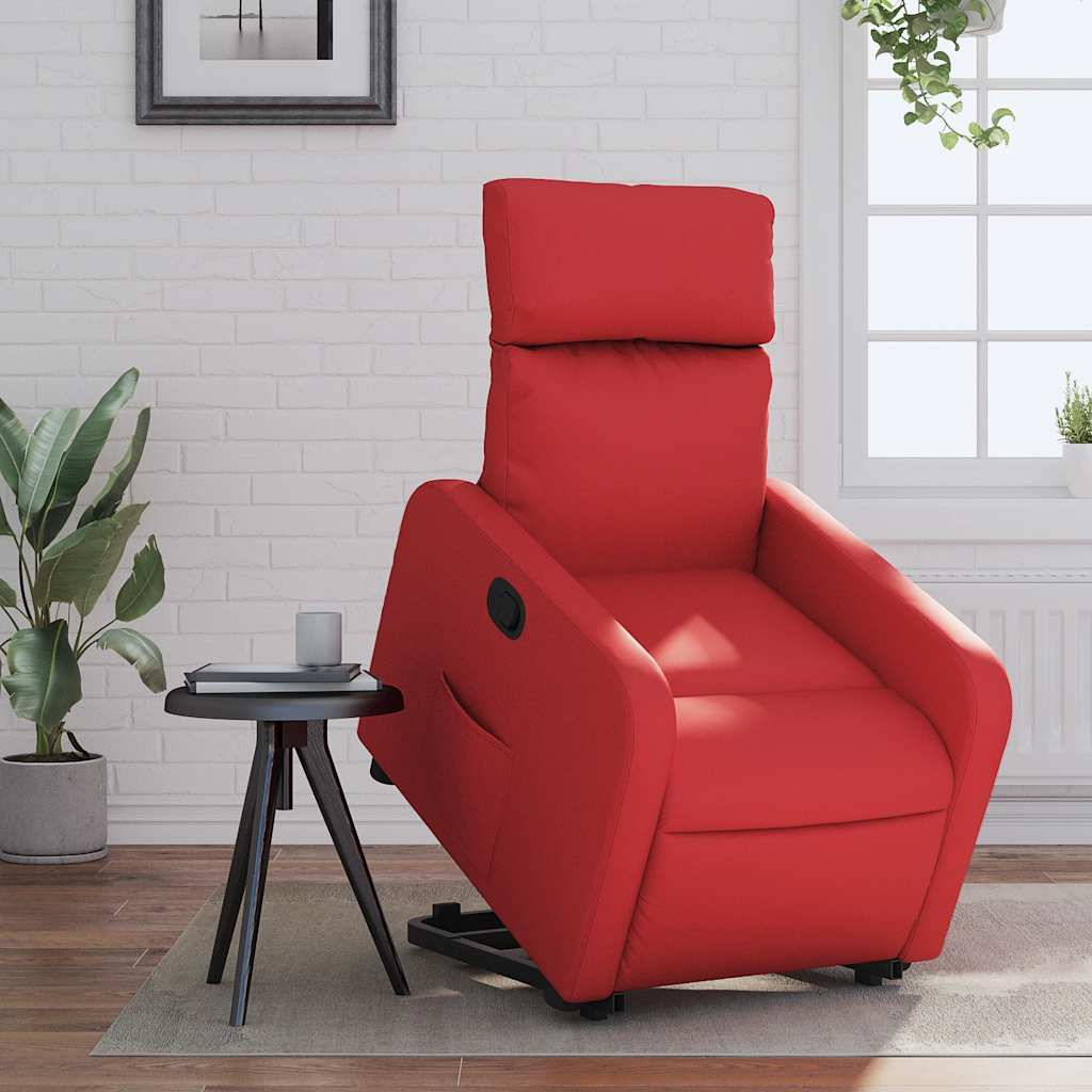 Sta-op-stoel kunstleer rood is nu te koop bij PeponiXL, paradijselijk wonen!