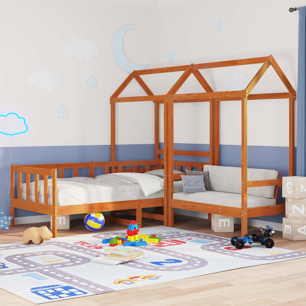 Dagbed Set 3 pcs Wasbruin Massief grenenhout is nu te koop bij PeponiXL, paradijselijk wonen!
