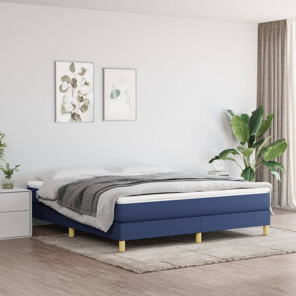 Boxspring met matras stof blauw 180x200 cm is nu te koop bij PeponiXL, paradijselijk wonen!
