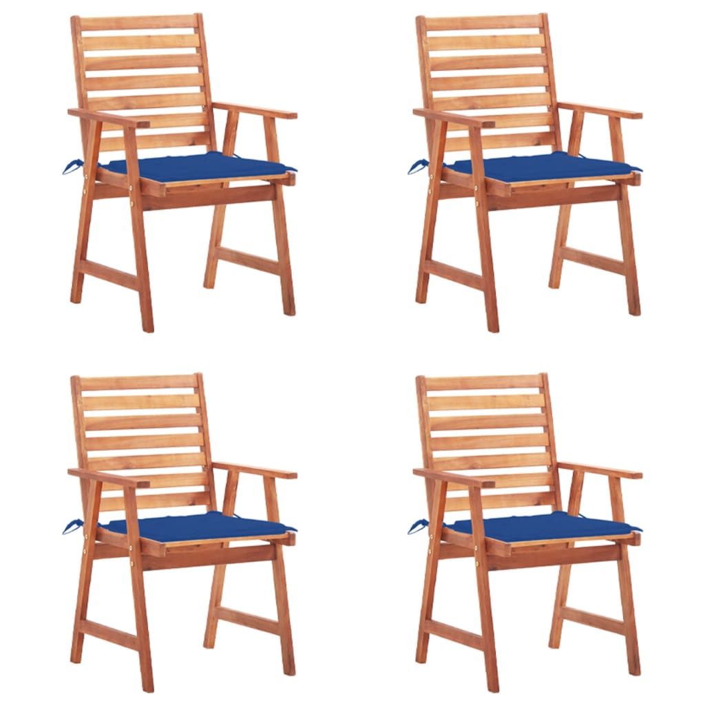 Tuinstoelen 4 st met kussens massief acaciahout is nu te koop bij PeponiXL, paradijselijk wonen!