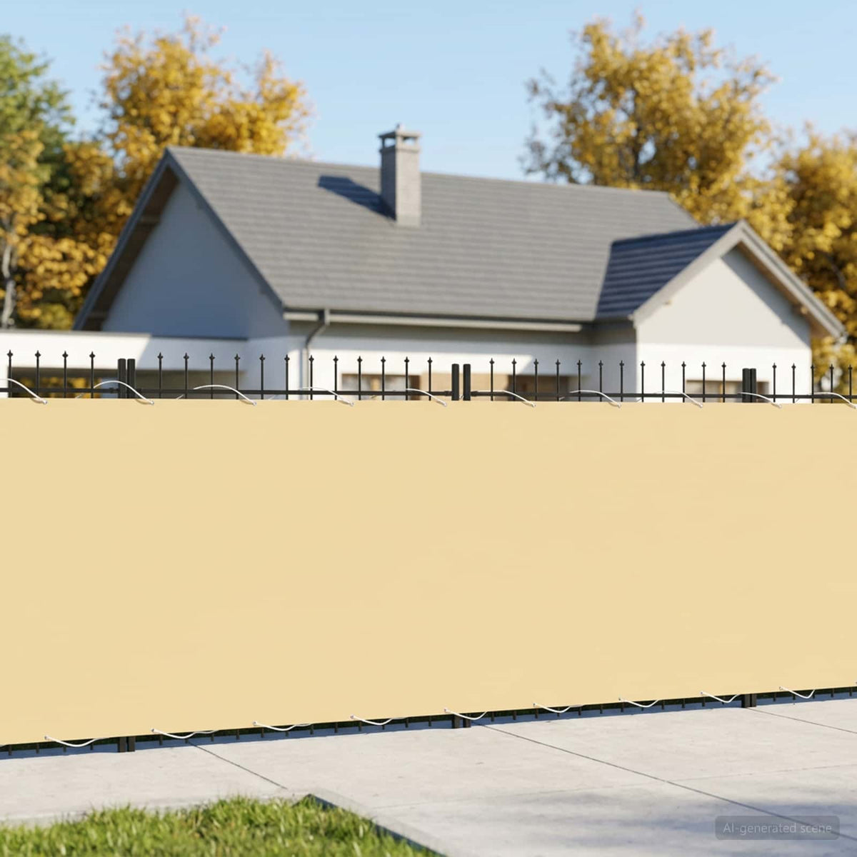 Balkon Privacy Scherm 1,8 x 15 m Stof met PU-coating Beige is nu te koop bij PeponiXL, paradijselijk wonen!