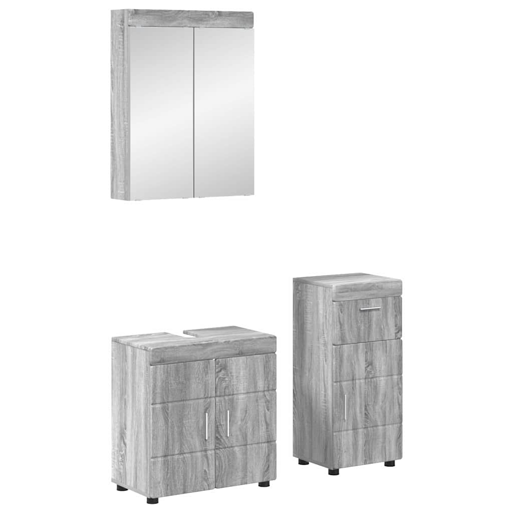 Badkamermeubelset met lade TULUM Grijs Sonoma Bewerkt hout is nu te koop bij PeponiXL, paradijselijk wonen!
