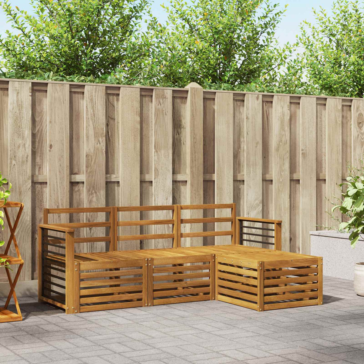 Sofa-Sets 4 pcs Naturel Massief Acaciahout is nu te koop bij PeponiXL, paradijselijk wonen!