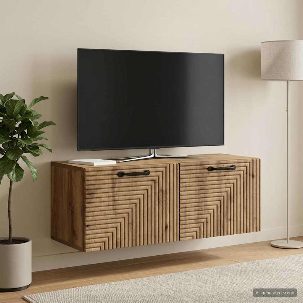 Wandbeugel TV-kast Artisanaal eiken 78,5 x 31 x 30 cm is nu te koop bij PeponiXL, paradijselijk wonen!