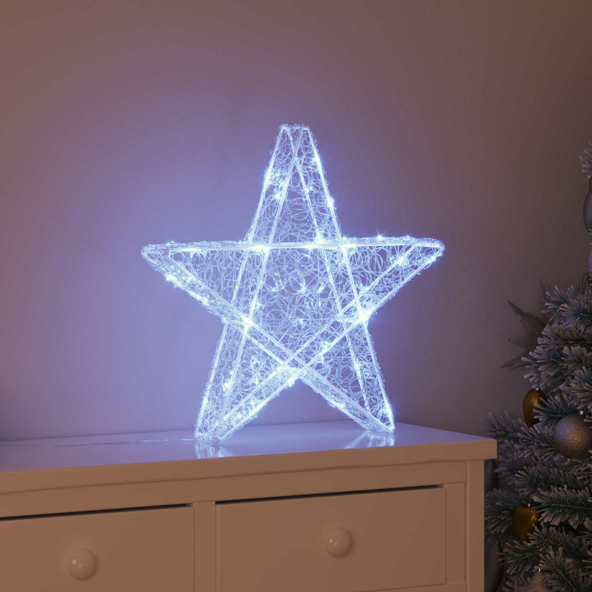 3D Ster met 50 LED Koudwit 55 x 53,5 x 10 cm Acryl is nu te koop bij PeponiXL, paradijselijk wonen!