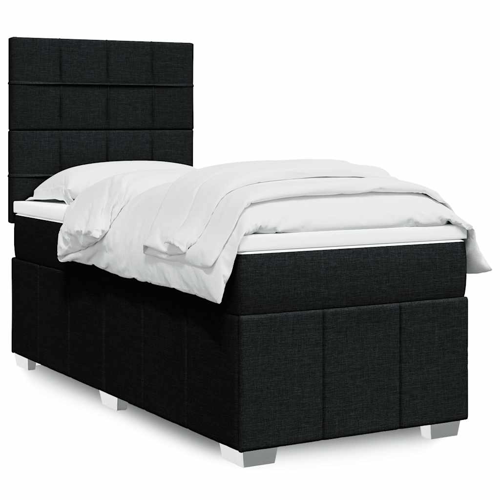 Boxspring met matras stof zwart 90x190 cm is nu te koop bij PeponiXL, paradijselijk wonen!